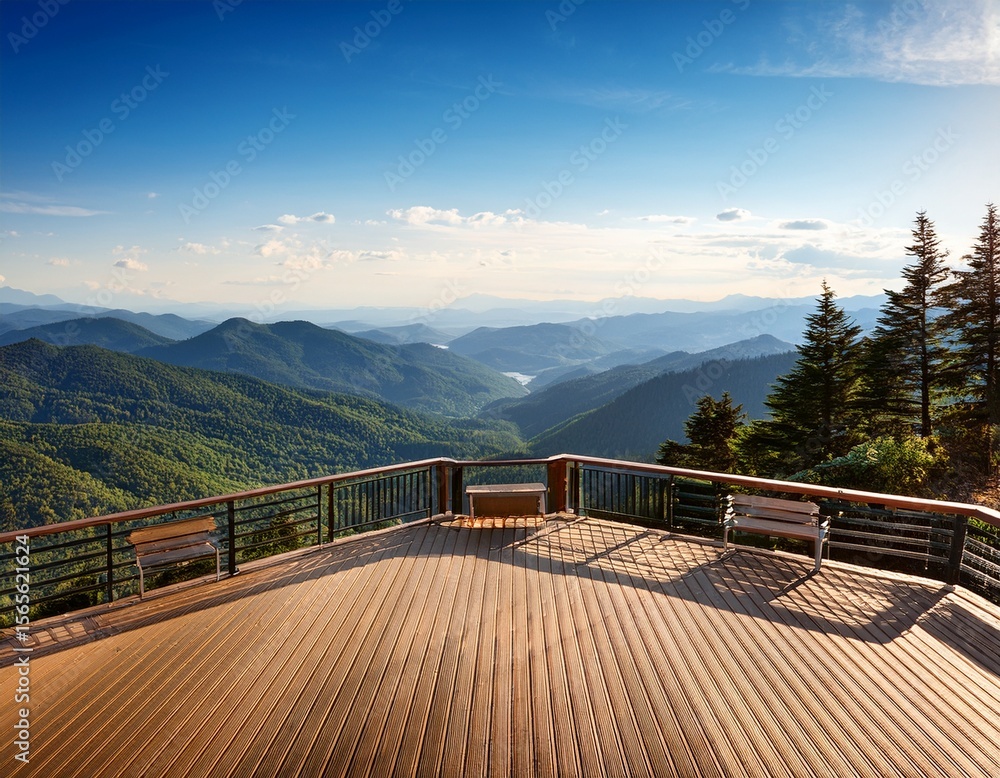 Obraz premium mountaintop deck with scenic views