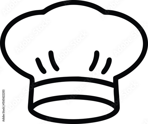 Chef hat outline icon for culinary symbol and menu design