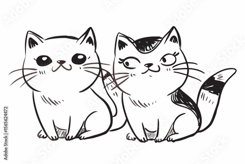 Exotic Shorthair Cat Silhouettes – Cute Vector Illustrations of round-faced, compact-bodied cats with plush, short fur