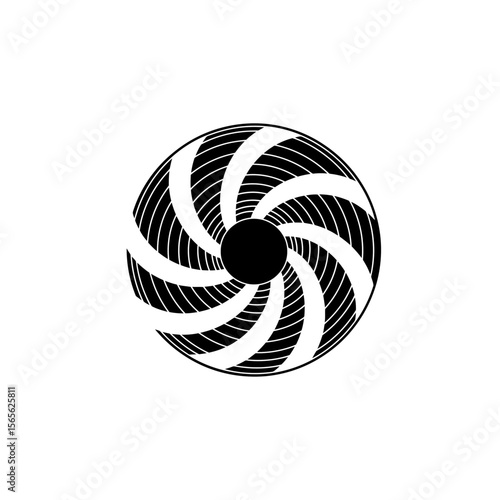 Vector illustration of spinning fan, summer and heat concept, comfortable temperature and airflow in room or apartment