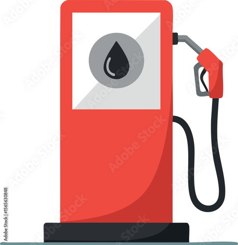 Red fuel pump icon with black droplet symbol vector illustration design 