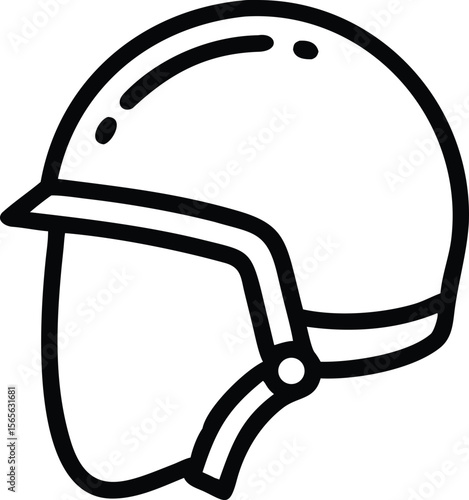 Equestrian helmet outline illustration for safety equipment design and sport related projects
