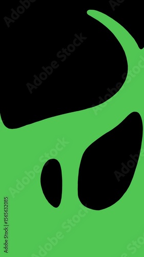 Vertical abstract 4K transition video with transparent background. Loop animation with white milk, black slime, green paint, water stream, ink, drop. Fuel oil spill. Ecological disaster in Black Sea