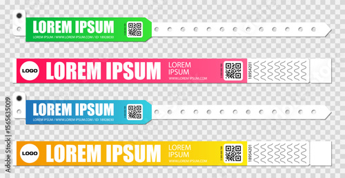 Colorful Event Wristbands with QR Code and Branding Design