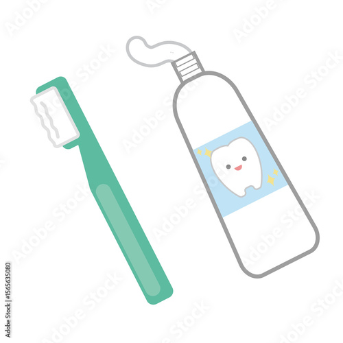 歯ブラシと歯磨き粉
