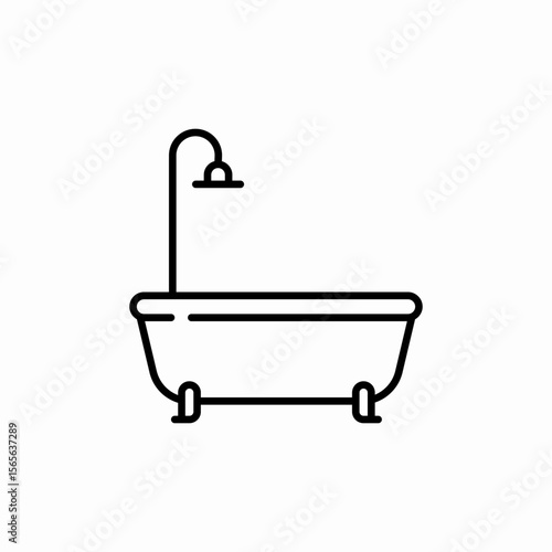bathtube bathroom icon sign vector