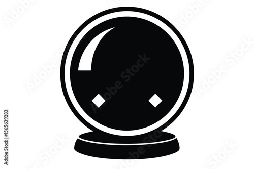 crystal ball silhouette vector icon