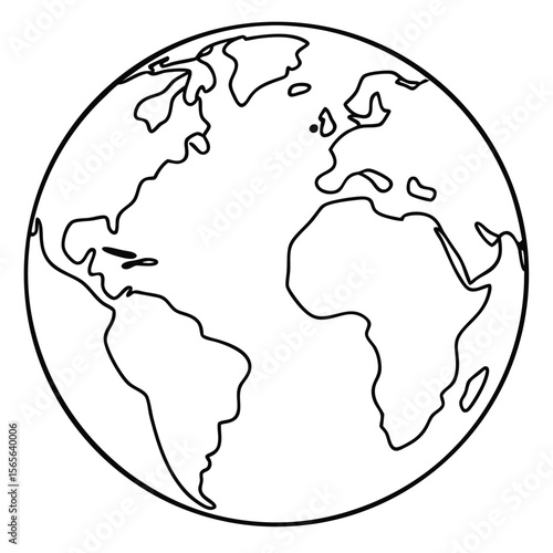 Earth globe outline world planet