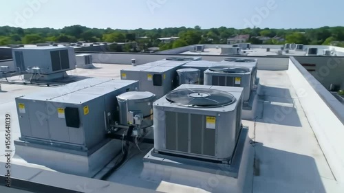 Wallpaper Mural Commercial rooftop with HVAC units and mechanical equipment. Torontodigital.ca