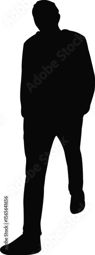 a man walking body silhouette vector