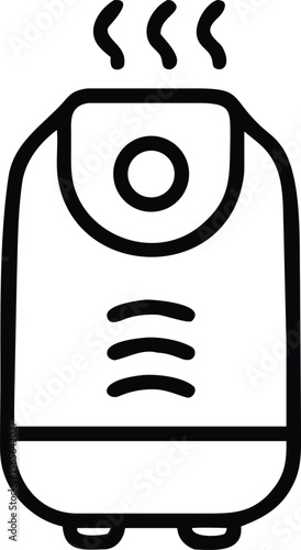 Humidifier outline icon illustration, with steam coming out, for healthcare and household use