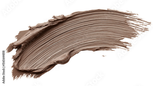 Smudge of brow pomade with creamy texture and angled brush lines, PNG