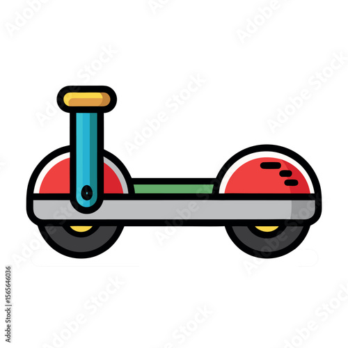 Hoverboard Icon – Minimal Flat Line Vector Illustration – Clean Modern Mobility Symbol for Personal Transport Graphics, Smart Tech Devices, Urban Commuting, and Futuristic Travel Projects