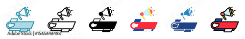 Banner News multi style, mini illustration icon set. outline, flat, glyph, line color. vector for UI, UX, app, web, digital or print. Related to journalist, broadcasting, news and media 