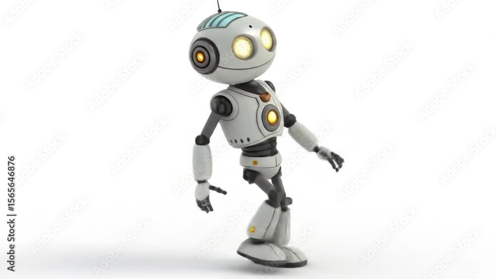 Cute robot animation ai artificial intelligence future technology robotics machine learning design 3d render Cute robot animation ai artificial intelligence future technology robotics machine learning design 3d render