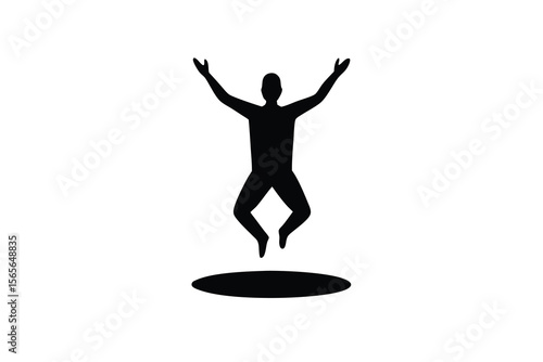 levitation silhouette vector icon