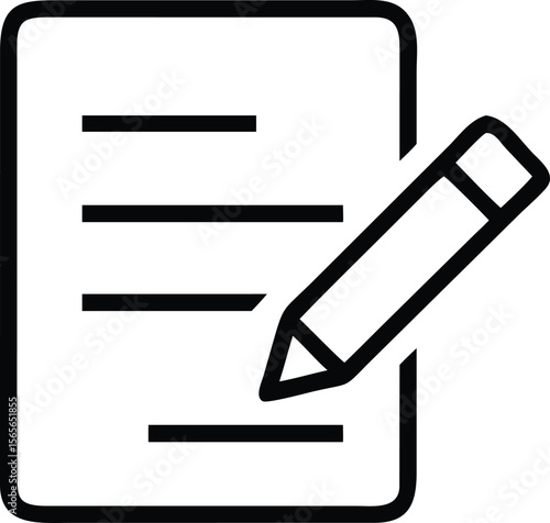 Minimal writing pad with pencil icon illustration for note taking app design