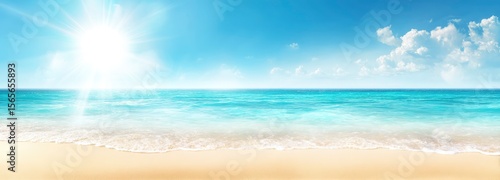 Beach and hot sun empty space background for text for advertise