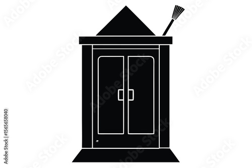 witch s broom closet vector icon