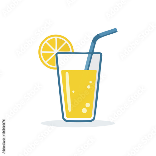 Delicious Glass of lemonade Isolated on a Transprent Background 
