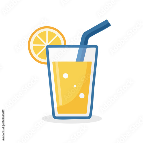 Delicious Glass of lemonade Isolated on a Transprent Background 