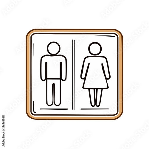Wallpaper Mural Restroom Sign Depicting Man and Woman Icons, Gender Neutral Toilets Door Symbol Torontodigital.ca