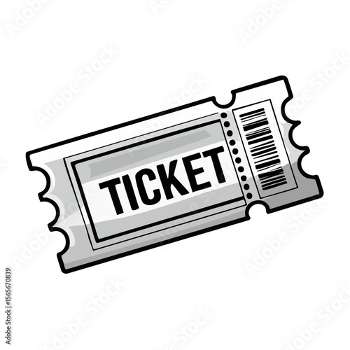 Admit One Entry Pass With Barcode and Tearaway Edge for Theater Event Access and Admission