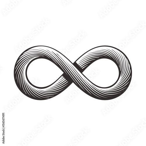 Infinity Symbol Graphic Vector Illustration Line Art Eternal Knot Design on Black
