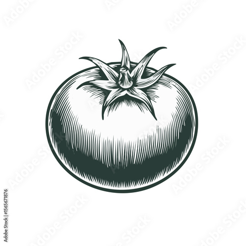 Vintage tomato illustration single vector image ripe vegetable engraving style culinary ingredient fresh food from the garden harvest produce