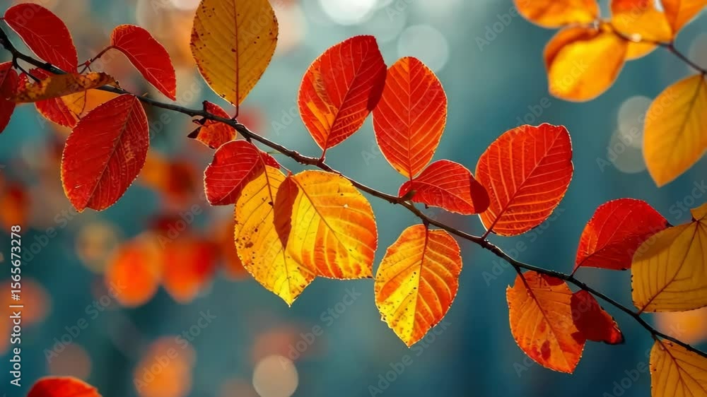Autumn Leaves: Close-up of colorful autumnal leaves on a branch, bathed in sunlight. Capturing the vibrant hues and the beauty of seasonal change. Autumn Leaves: Close-up of colorful autumnal leaves on a branch, bathed in sunlight. Capturing the vibrant hues and the beauty of seasonal change.