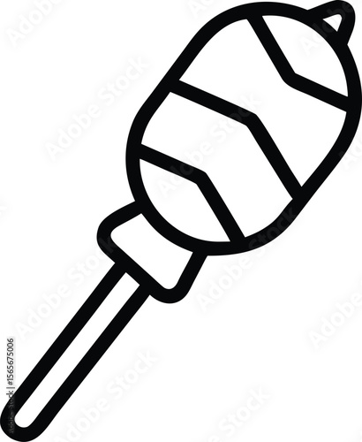 Simple maraca line art vector, latin percussion musical instrument outline icon