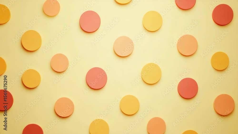 A yellow background with orange and pink circles. The circles are of different sizes and are scattered all over the background A yellow background with orange and pink circles. The circles are of different sizes and are scattered all over the background