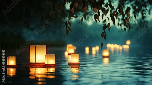 A tranquil stylized scene of a secluded cove in Goa, surrounded by lush greenery