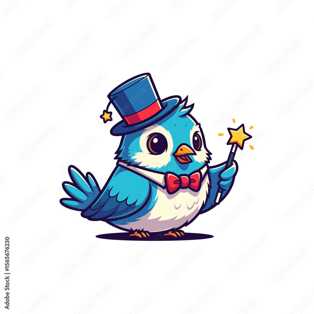 Obraz premium Cute Bird Icon Cartoon very cool