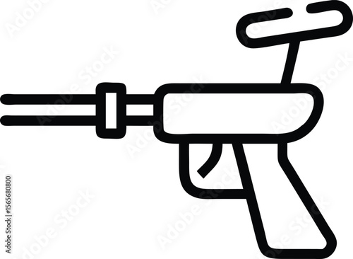 Toy gun outline vector, blaster icon for print and game design resource
