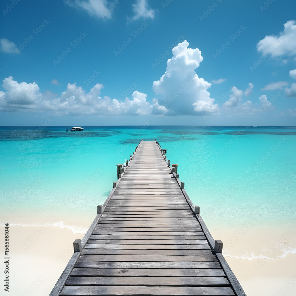 Fototapeta premium wooden pier on the sea