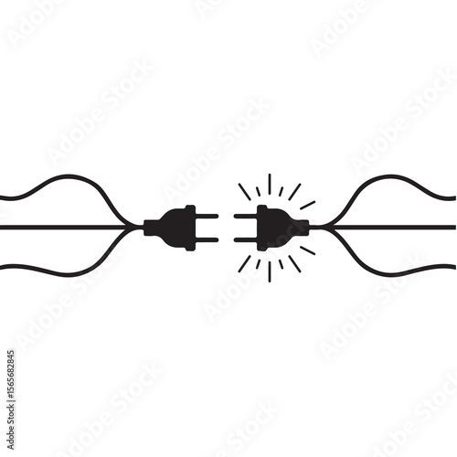Disconnected Electric Plug Symbolizing Energy Loss and the Need for Connection, Power, and Electrical Maintenance
