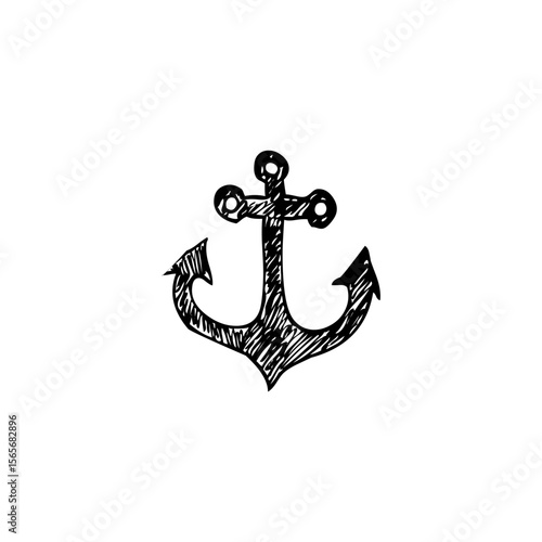 black vector anchor logo