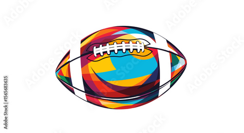 Abstract Colorful American Football Illustration Vibrant Design for Sports Fans and Graphic Artists