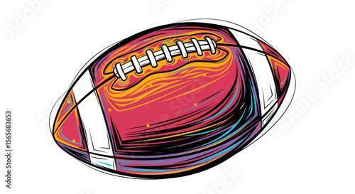 Vibrant American Football Illustration Dynamic Design for Sports Fans and Graphic Artists