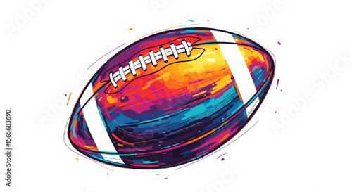 Vibrant Abstract American Football Illustration Colorful Design for Sports Fans and Graphic Artists