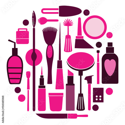 Perfect Vector Collection Of Beauty Tools Silhouettes For Use Graphics Websites And Apps Designs On White Background