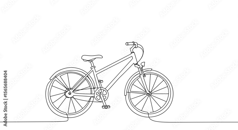 Obraz premium Line art bicycle illustration on white background