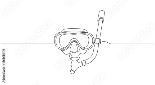 Snorkeling mask with snorkel against a minimalist background
