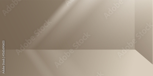 Background Beige Wall Studio Room with Light,Shadow on Table,Light Brown Backdrop for Spring,Summer product presentation,Empty 3D Display Room with Stand Concept for Web Banner in Autumn,Fall Season