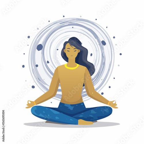 A symbolic vector of a person surrounded by lights and swirls to represent sensory overload. Calm colors, clean lines, and respectful tone.