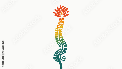 Spine health symbol blooming into flower, vitality concept
