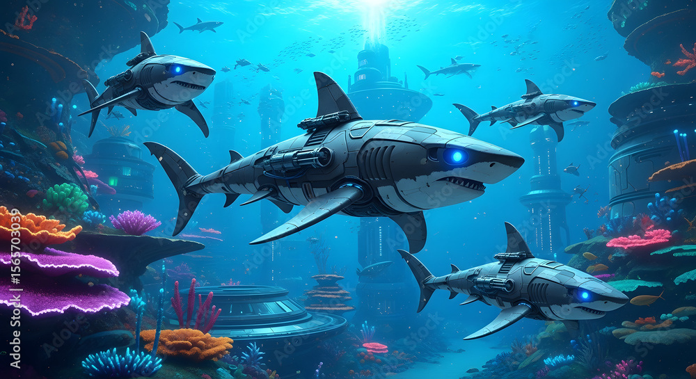 Fototapeta premium shark in the aquarium