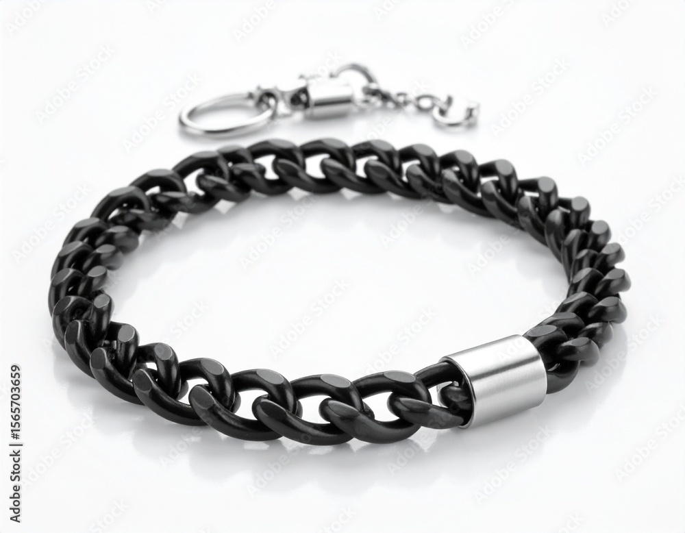 Obraz premium silver necklace on white background