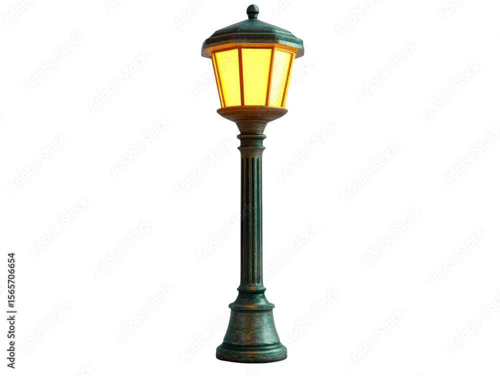 Fototapeta premium old street lamp on white background